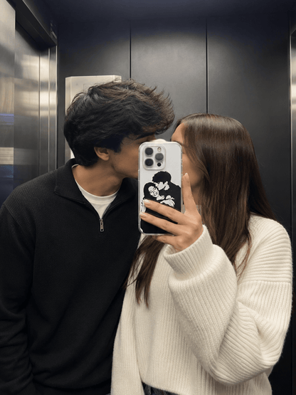 Personalized Couple Silhouette Phone Case