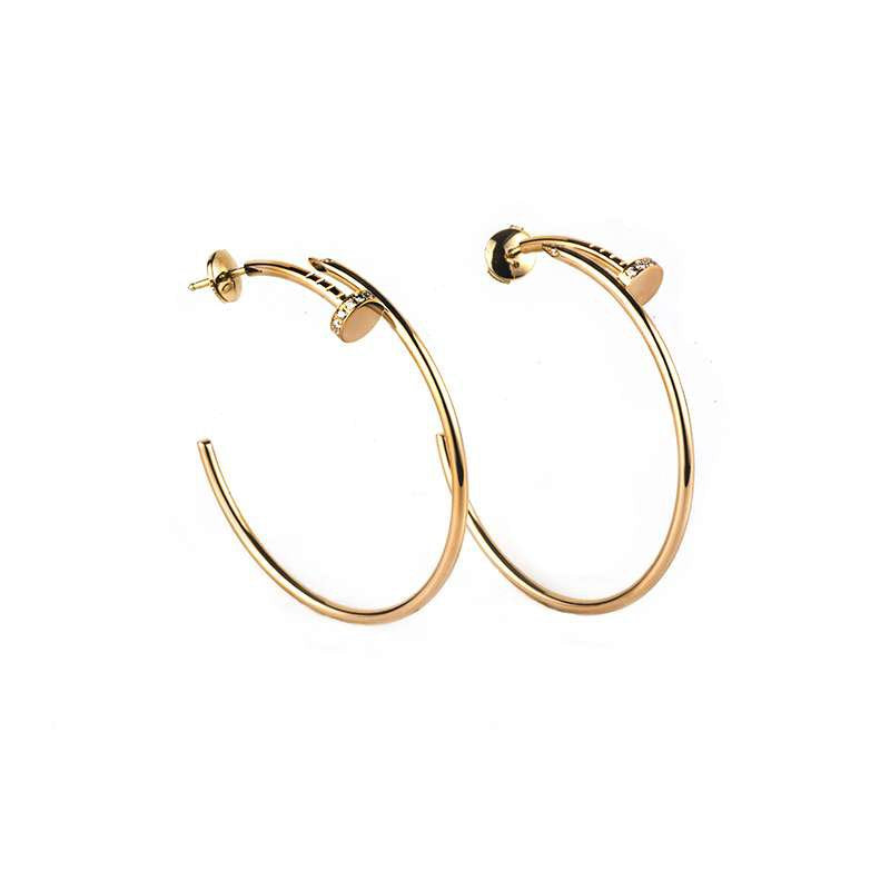 CARTIER JUSTE EARRINGS GOLD DIAMONDS 1.8MM