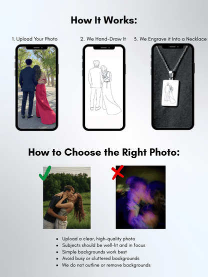 Soulmate Custom Engraved Photo Tag Necklace