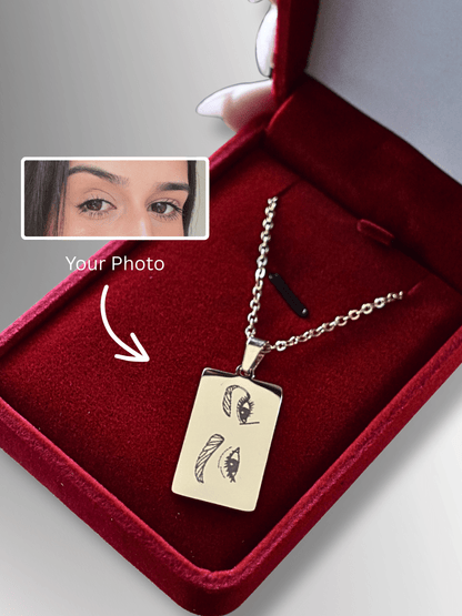 Eye Custom Engraved Photo Tag Necklace