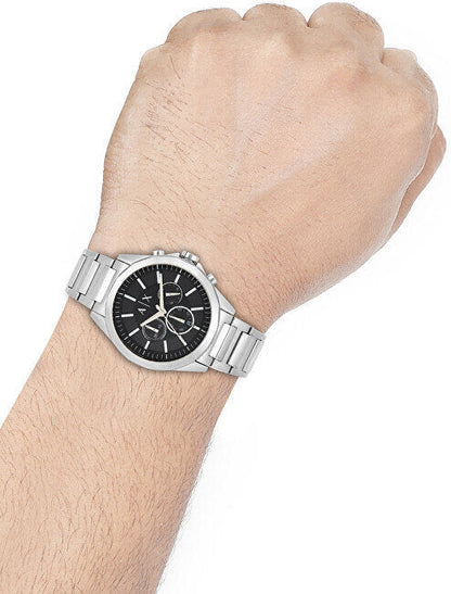 Armani Exchange Drexler AX2600 Men's Chronograph Watch – Black Dial with Silver Stainless Steel Strap