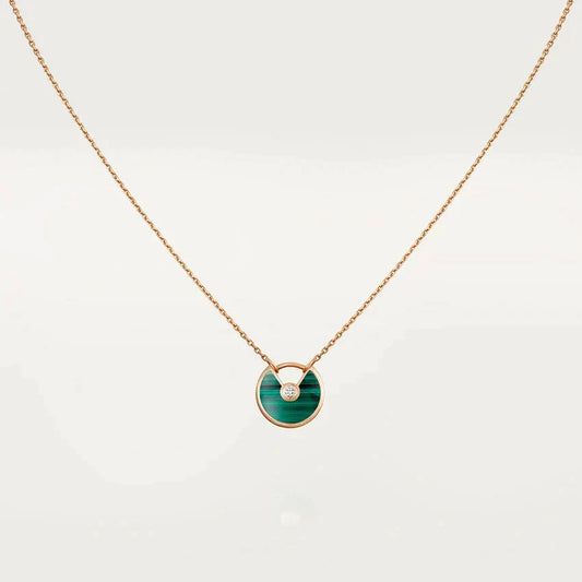 CARTIER AMULETTE ROSE GOLD MALACHITE NECKLACE
