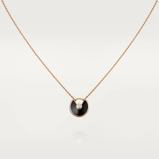 CARTIER AMULETTE ROSE GOLD ONYX NECKLACE