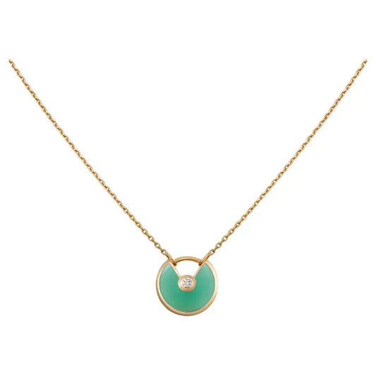 CARTIER AMULETTE GOLD MALACHITE NECKLACE